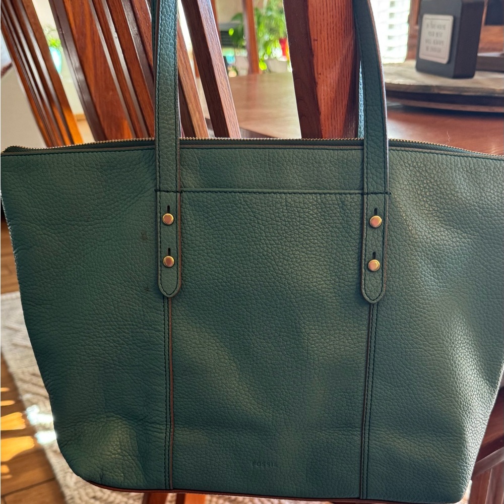 Large Leather Fossil Tote